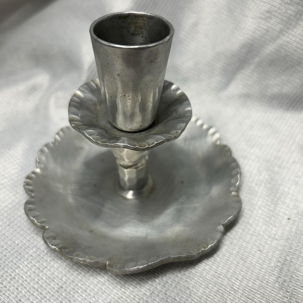 Vintage Hand Forged Everlast Metal Candle Stick Holder Pewter